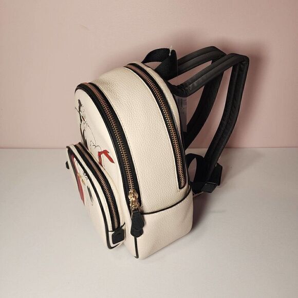 NWT Coach CC158 Disney X Coach Mini Court Backpack With Cruella Motif Ch… - Picture 4 of 6